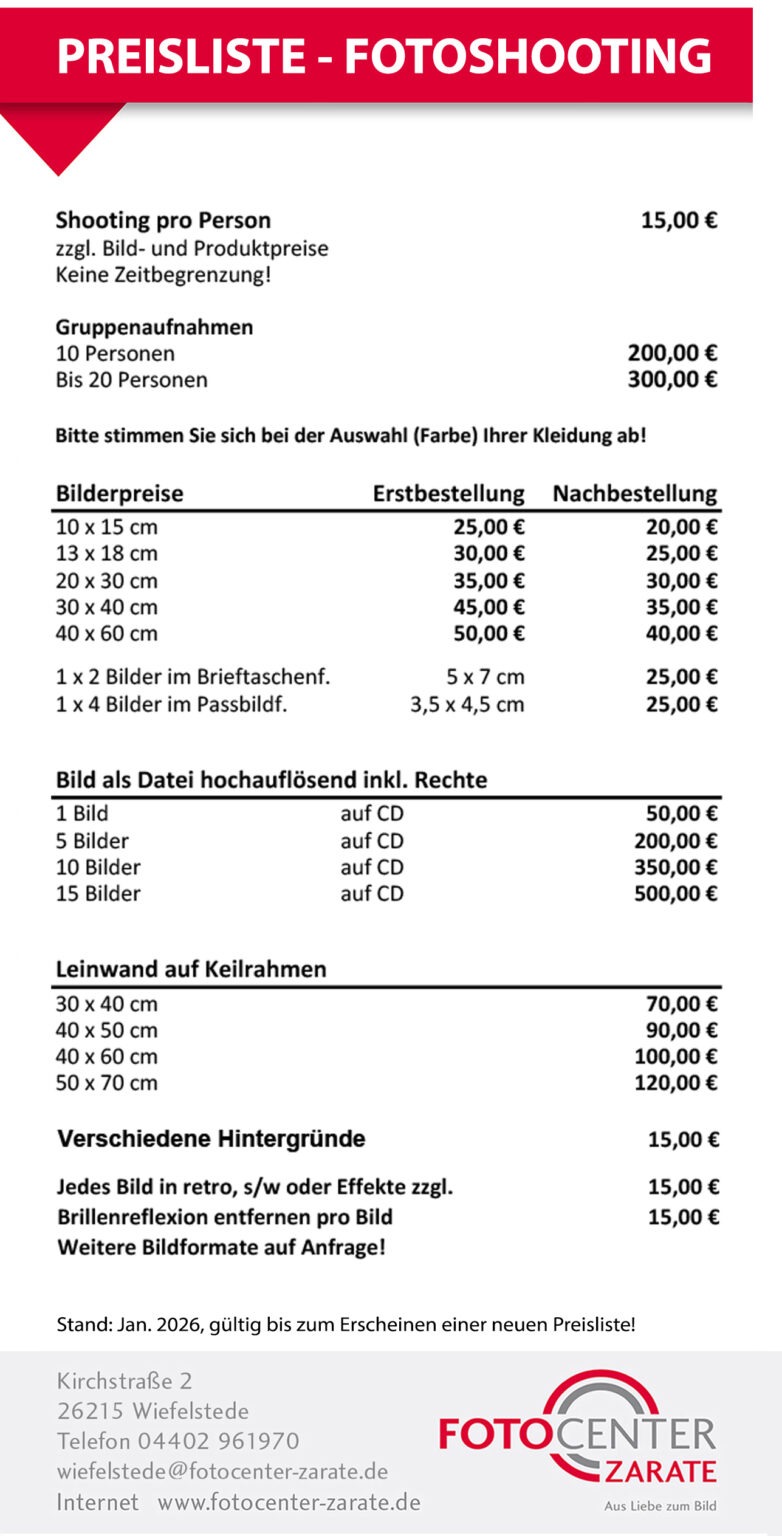 Fotocenter Zarate - Portrait - Passbilder - Familie - Leinwandruck